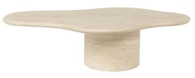 Product photograph of Fictus Beige Travertine Faux Marble 130cm Coffee Table from Choice Furniture Superstore