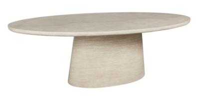 Product photograph of Fictus Beige Travertine Faux Marble 8-10 Seater Oval Dining Table from Choice Furniture Superstore