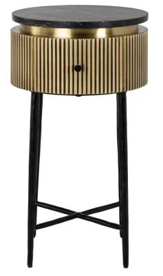 Product photograph of Ironville Gold Round Side Table from Choice Furniture Superstore
