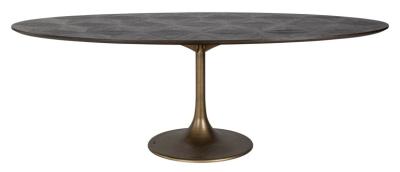 Product photograph of Luxor Brown Dining Table 230cm Seats 8 To 10 Diners Oval Top from Choice Furniture Superstore