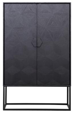 Product photograph of Blax Black Geometric Cube 2 Door Hall Cupboard from Choice Furniture Superstore