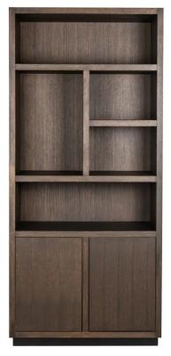 Product photograph of Oakura Brown Oak 2 Door Bookcase - 6515 Brown from Choice Furniture Superstore