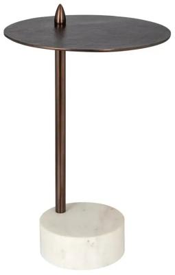 Barron Metal And Marble Base Round Side Table