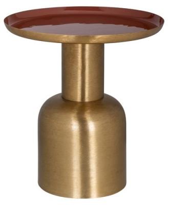 Product photograph of Inaya Brushed Gold Round Side Table from Choice Furniture Superstore