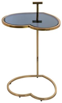 Love Heart Brushed Gold Side Table