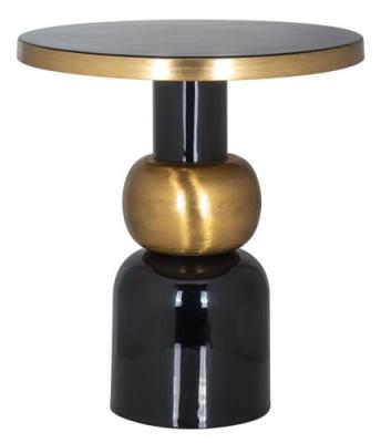 Product photograph of Mose Gold And Black Large Round Side Table from Choice Furniture Superstore