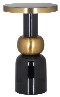 Product photograph of Mose Gold And Black Round Side Table from Choice Furniture Superstore