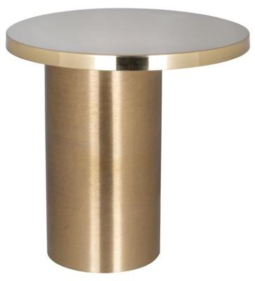 Product photograph of Naya Brushed Gold Round Side Table from Choice Furniture Superstore