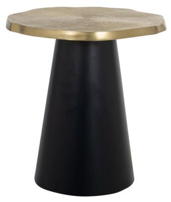 Sassy Brushed Gold And Black Round Side Table