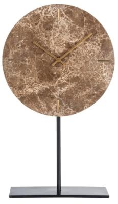 Product photograph of Brett Brown Round Clock - Dia 25cm X 46cm from Choice Furniture Superstore