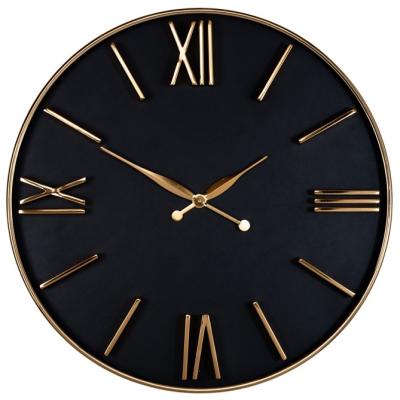 Lyem Black And Gold Round Clock Dia 76cm