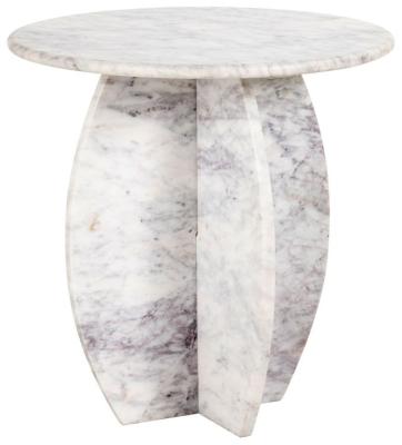 Product photograph of Holmes Marble Top Round Side Table from Choice Furniture Superstore