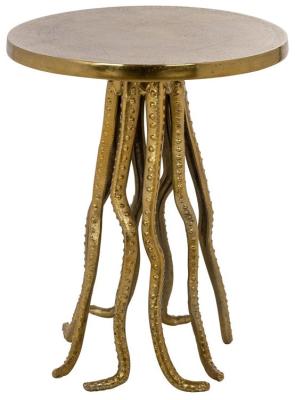 Product photograph of Macey Gold Round Side Table from Choice Furniture Superstore