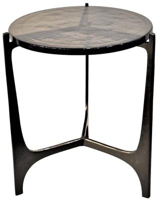 Mateo Glass Top Round Side Table