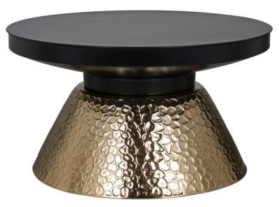 Product photograph of Freddie Black And Gold Round Coffee Table from Choice Furniture Superstore