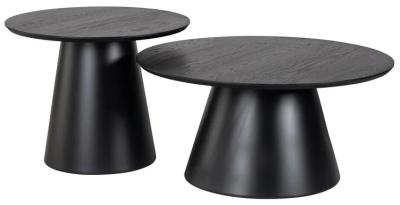 Jazz Black Round Coffee Table Set Of 2