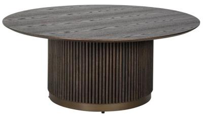 Product photograph of Luxor Brown Round Coffee Table from Choice Furniture Superstore