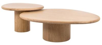Product photograph of Oakley Natural Oak Coffee Table Set Of 2 from Choice Furniture Superstore