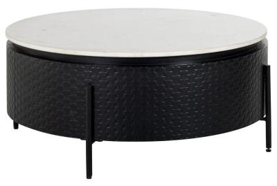 Product photograph of Santorini Marbe And Metal Round Coffee Table from Choice Furniture Superstore