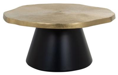 Sassy Brushed Gold And Black Round Coffee Table