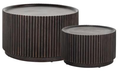 Product photograph of Vici Mango Wood Round Coffee Table Set Of 2 from Choice Furniture Superstore