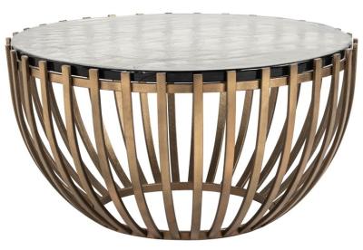 Product photograph of Volante Glass Top Round Coffee Table from Choice Furniture Superstore