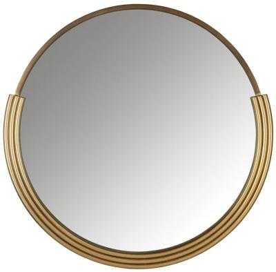 Product photograph of Afton Brushed Gold Large Round Mirror 80cm X 79cm from Choice Furniture Superstore