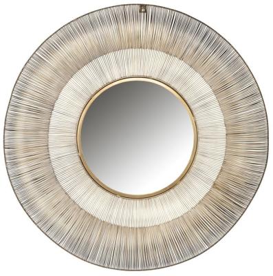 Product photograph of Aliza Brushed Gold Large Round Mirror 110cm X 110cm from Choice Furniture Superstore