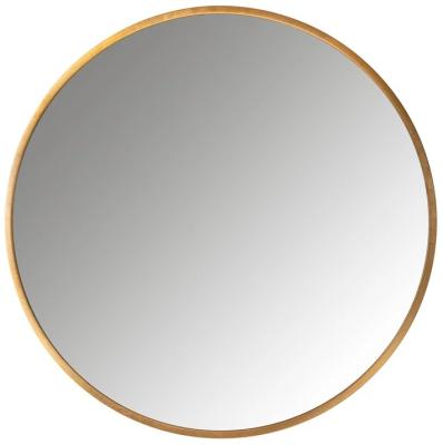 Product photograph of Maevy Gold Round Wall Mirror - 110cm X 110cm from Choice Furniture Superstore