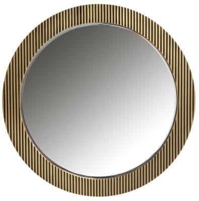 Product photograph of Ironville Gold Round Mirror - 86 5cm X 86 5cm from Choice Furniture Superstore