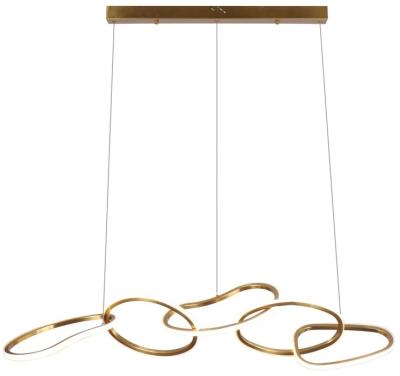 Product photograph of Flyn Brushed Gold Hanging Lamp from Choice Furniture Superstore