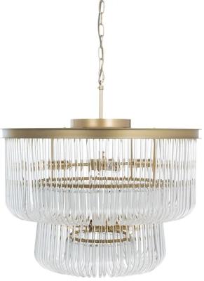 Product photograph of Romy Brushed Gold Hanging Lamp from Choice Furniture Superstore
