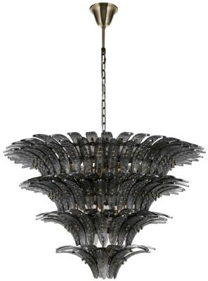 Product photograph of Cyrah Black Glass Chandelier from Choice Furniture Superstore