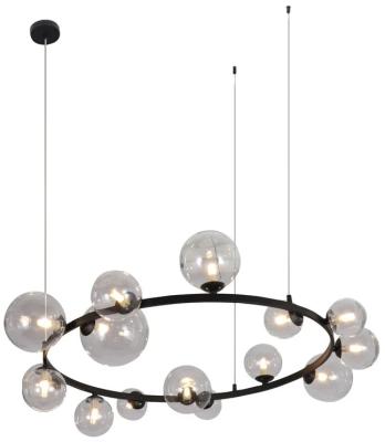 Product photograph of Joney Glass And Black Chandelier from Choice Furniture Superstore