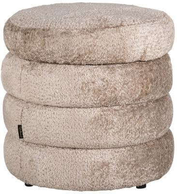 Product photograph of Adele Natural Fabric Pouffe from Choice Furniture Superstore