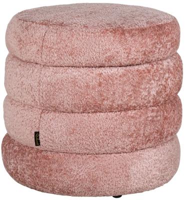 Product photograph of Adele Salmon Fabric Pouffe from Choice Furniture Superstore