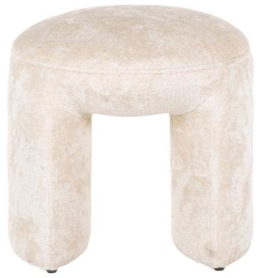 Product photograph of Fargo White Chenille Fabric Pouffe from Choice Furniture Superstore