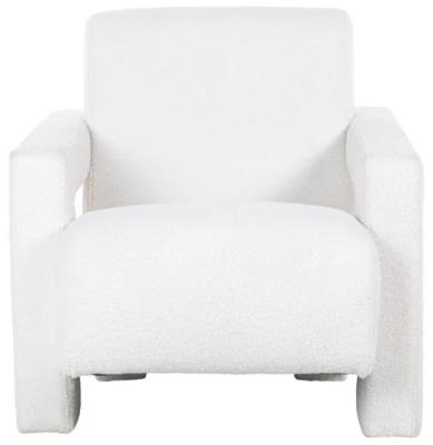 Casey White Fabric Accent Chair