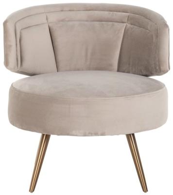 Product photograph of Hazel Khaki Velvet Fabric Accent Chair With Gold Legs from Choice Furniture Superstore