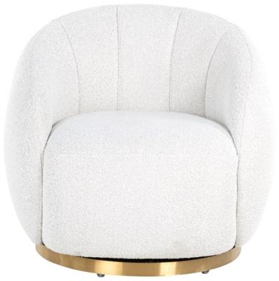 Product photograph of Jago White Boucle And Brushed Gold Easy Chair from Choice Furniture Superstore