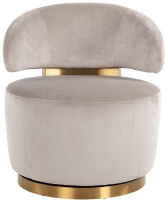 Product photograph of Maxime Khaki Velvet Fabric And Brushed Gold Accent Chair from Choice Furniture Superstore