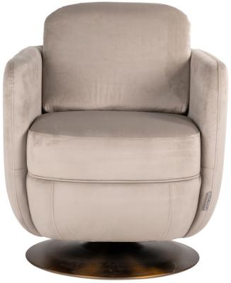 Product photograph of Turner Khaki Velvet Fabric Swivel Accent Chair from Choice Furniture Superstore