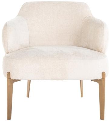 Product photograph of Venus White Chenille Fabric Accent Chair With Brushed Gold Legs from Choice Furniture Superstore