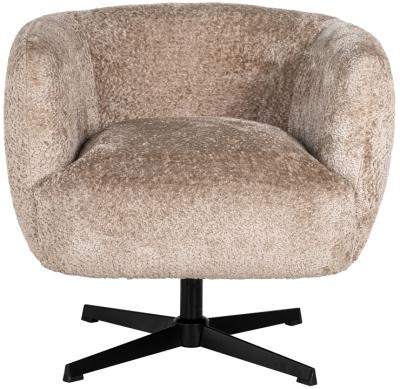 Estelle Natural Fabric Swivel Accent Chair