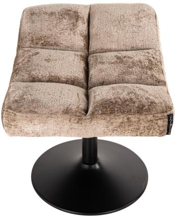 Product photograph of Hocker Sydney Taupe Chenille Fabric Pouffe from Choice Furniture Superstore