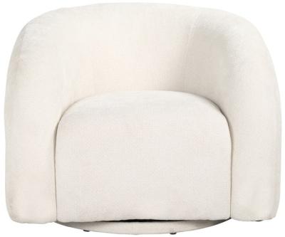 Arcus White Fabric Swivel Accent Chair