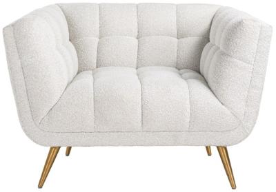 Product photograph of Huxley White Boucle Fabric Easy Chair from Choice Furniture Superstore
