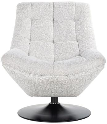 Product photograph of Richelle White Boucle Fabric Swivel Chair from Choice Furniture Superstore