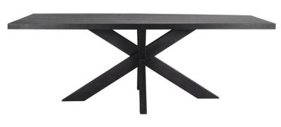 Product photograph of Oakura Black Oak 8-10 Seater Dining Table With Industrial Oakura Spider Legs from Choice Furniture Superstore