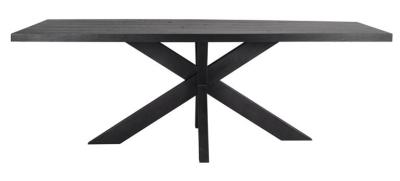 Oakura Black Oak 8 Seater Dining Table With Industrial Oakura Spider Legs